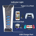 موزع USB 5 في 1 لجهاز PS5، لجهاز PS5 5 في 1