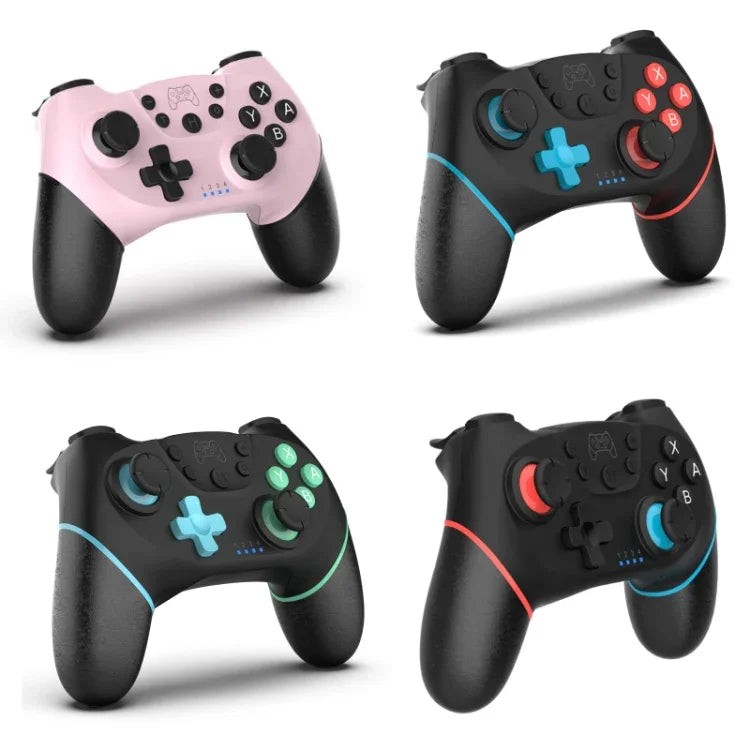 جهاز تحكم ألعاب بلوتوث لاسلكي مع برمجة ماكرو لجهاز Switch Pro، أزرق أيسر وأخضر أيمن