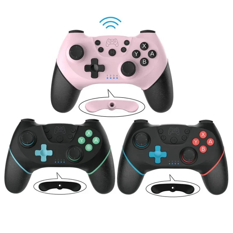 جهاز تحكم ألعاب بلوتوث لاسلكي مع برمجة ماكرو لجهاز Switch Pro، أزرق أيسر وأخضر أيمن