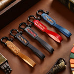 A001 Car Keychain Leather Long Key Rope, Oil Wax Black, Oil Wax Red, Crazy Horse Black, Crazy Horse Brown, Crazy Horse Blue