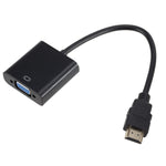 محول ZHQ007 بدقة HD 1080P من HDMI إلى VGA، أبيض، أسود