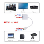 محول ZHQ007 بدقة HD 1080P من HDMI إلى VGA، أبيض، أسود