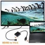 محول ZHQ007 بدقة HD 1080P من HDMI إلى VGA، أبيض، أسود