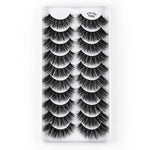 10 Pairs 3D Cat Eye False Eyelashes Naturally Thick And Fluffy Eyelashes, Y600, Y601, Y602, Y603, Y604, Y605, Y606, Y607, Y608, Y609