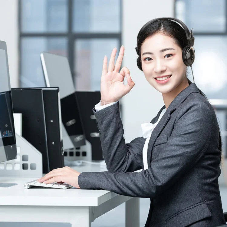 سماعة رأس Soyto SY808MV للصفوف الدراسية عبر الإنترنت والمكاتب، طول الكابل: 1.6 متر، أسود 3.5 مم، أسود 6.5 مم