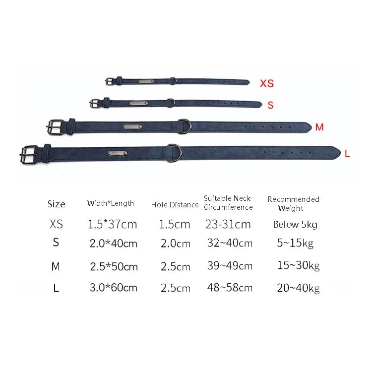 طوق جلد مزدوج الطبقة لكلاب JINMAOHOU، XS 34x1.7 سم، S 39x2.2 سم، M 49x2.7 سم، L 59x3.2 سم