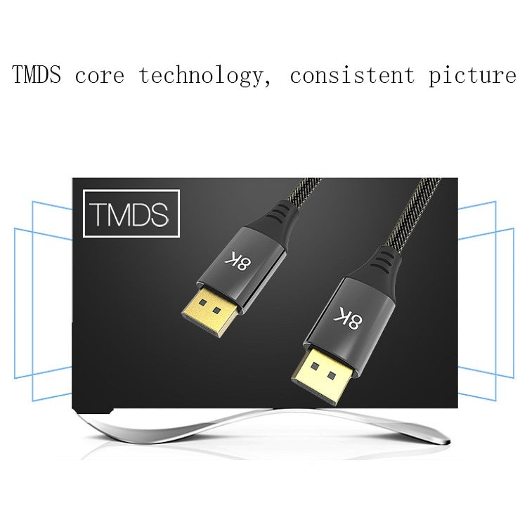 كابل شاشة DP1.4 إصدار 8K DisplayPort ذكر إلى ذكر، 0.5 متر، 1 متر، 1.5 متر، 2 متر، 3 متر، 5 متر، 7 متر، 10 متر