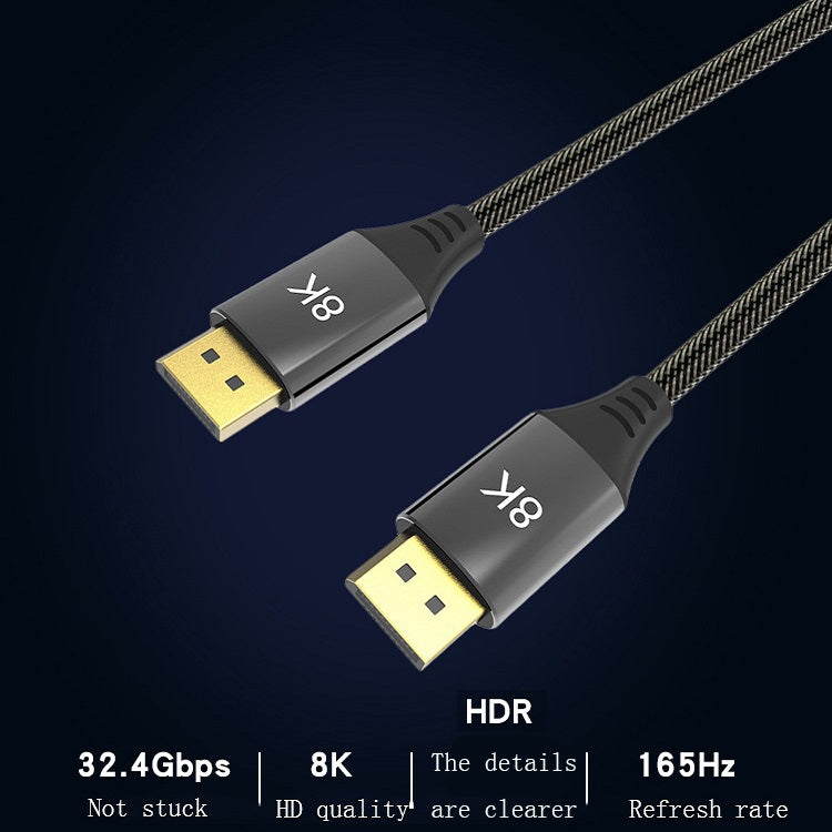 كابل شاشة DP1.4 إصدار 8K DisplayPort ذكر إلى ذكر، 0.5 متر، 1 متر، 1.5 متر، 2 متر، 3 متر، 5 متر، 7 متر، 10 متر