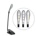 مصباح مشبك كتاب قابل للطي 8027D-2، 7 حبات LED حماية للعين، أبيض، أسود