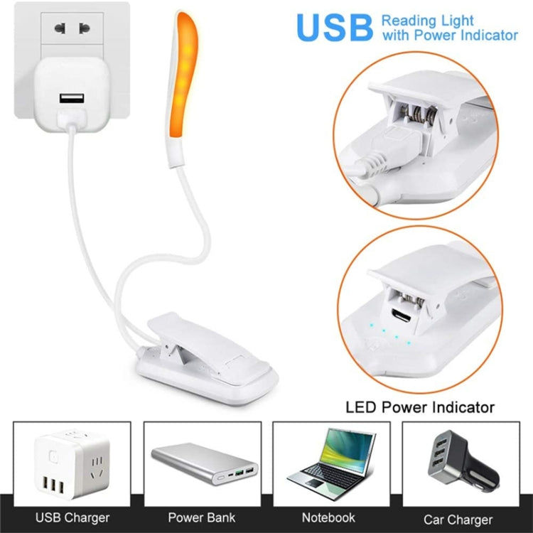مصباح مشبك كتاب قابل للطي 8027D-2، 7 حبات LED حماية للعين، أبيض، أسود