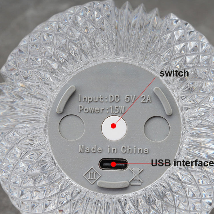 مصباح طاولة صغير كروي من الأكريليك USB، ضوء ليلي، MT2 80 × 80 مم، MT1 110 × 110 مم