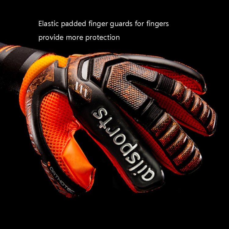 زوج واحد من قفازات حارس المرمى Ailsports ST5511 بسماكة حماية أصابع من اللاتكس، المقاسات: 5، 6، 7، 8، 9، 10، 11