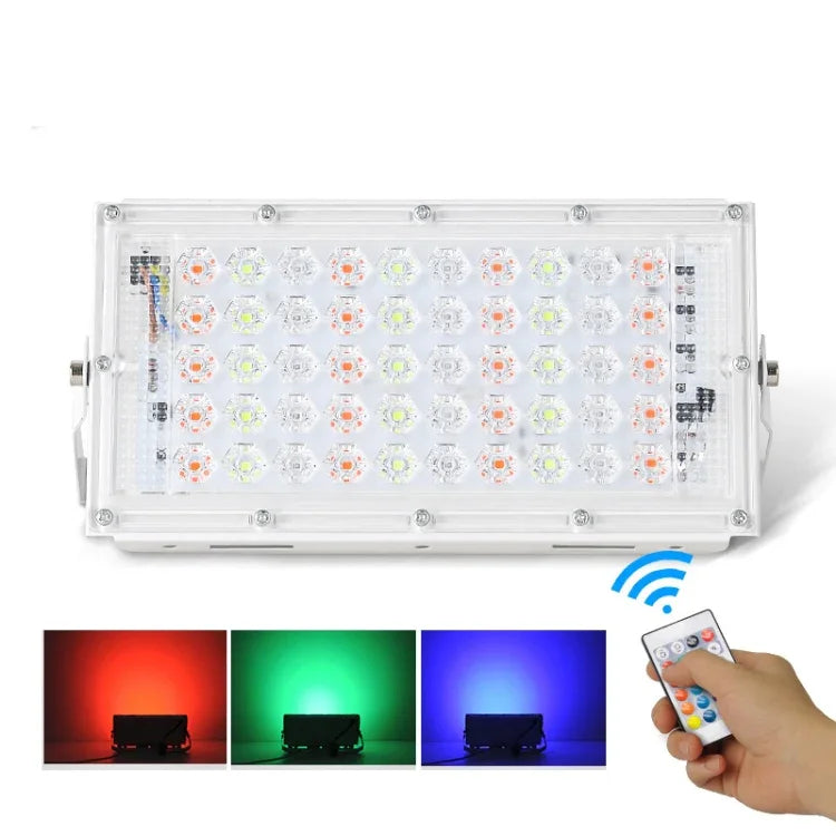 كشاف فيضان خارجي مقاوم للماء 50W LED RGB خفيف جداً مع جهاز تحكم عن بعد