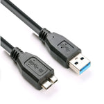 كابل بيانات USB 3.0 ذكر إلى Micro USB للقرص الصلب الخارجي المحمول، طول الكابل: 1.8 متر