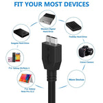 كابل بيانات USB 3.0 ذكر إلى Micro USB للقرص الصلب الخارجي المحمول، طول الكابل: 1.8 متر