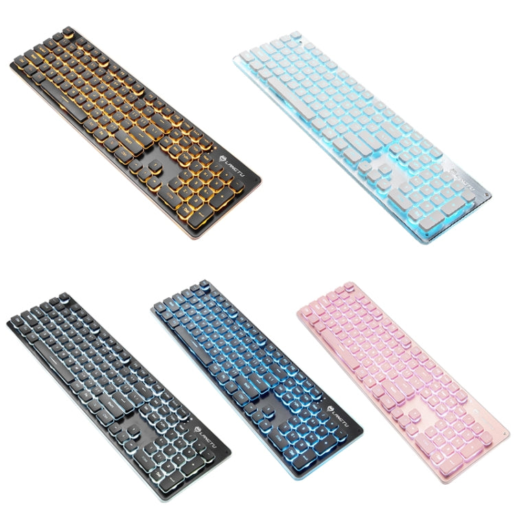 لوحة مفاتيح سلكية مضيئة USB للمنزل والمكتب LANGTU L1 104 مفاتيح، طول الكابل: 1.6م، L1 ضوء برتقالي أسود، L1 ضوء أزرق جليدي فضي أبيض، L1 ضوء أزرق جليدي أسود، L1 ضوء أبيض وردي