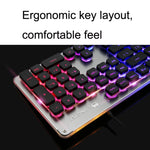 لوحة مفاتيح سلكية مضيئة USB للمنزل والمكتب LANGTU L1 104 مفاتيح، طول الكابل: 1.6م، L1 ضوء برتقالي أسود، L1 ضوء أزرق جليدي فضي أبيض، L1 ضوء أزرق جليدي أسود، L1 ضوء أبيض وردي