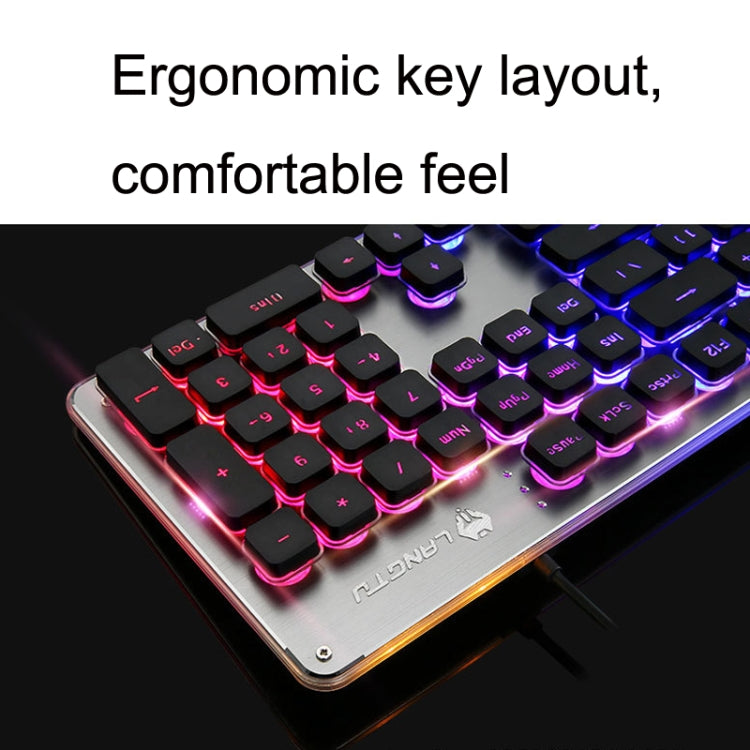 لوحة مفاتيح سلكية مضيئة USB للمنزل والمكتب LANGTU L1 104 مفاتيح، طول الكابل: 1.6م، L1 ضوء برتقالي أسود، L1 ضوء أزرق جليدي فضي أبيض، L1 ضوء أزرق جليدي أسود، L1 ضوء أبيض وردي