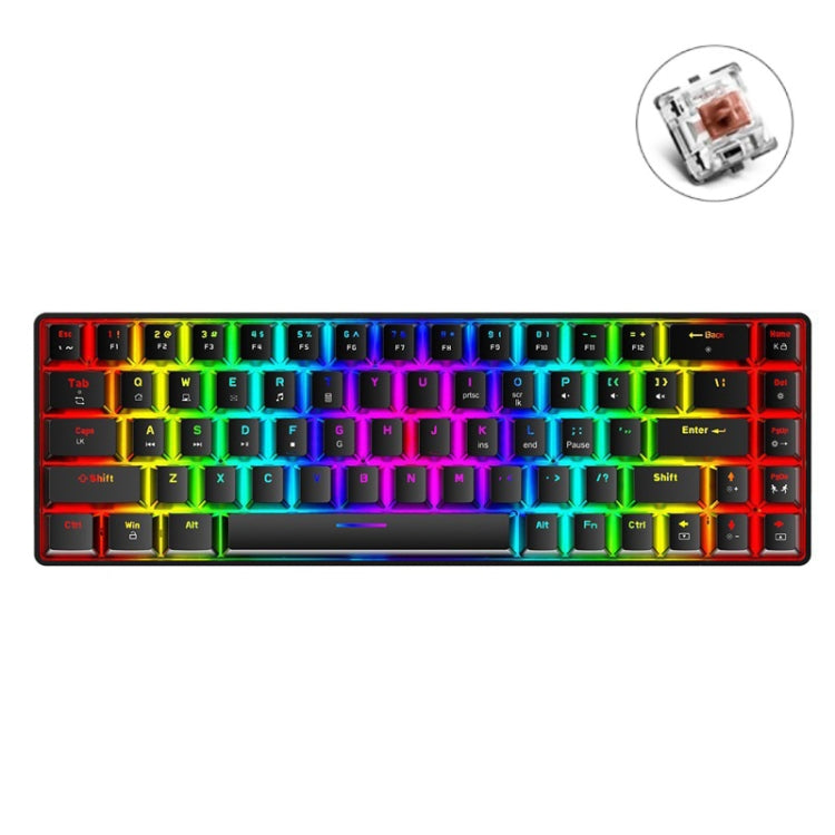 لوحة مفاتيح ميكانيكية للألعاب مضيئة RGB ZIYOU LANG T8 68 مفتاح، طول الكابل: 1.6م، T8 أسود محور أخضر، T8 أسود محور شاي، T8 أبيض محور أخضر، T8 أبيض محور أحمر، T8 أزرق محور أخضر، T8 وردي محور أخضر