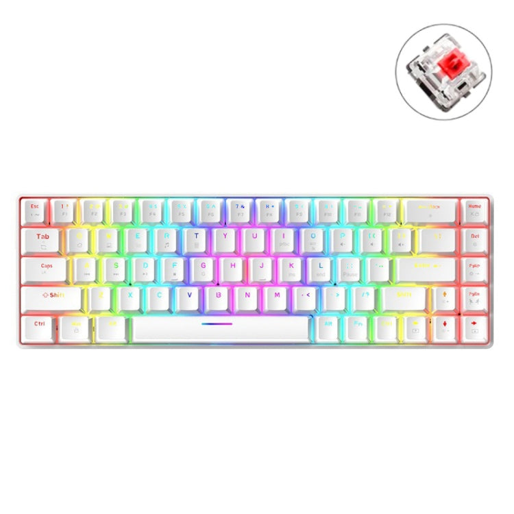 لوحة مفاتيح ميكانيكية للألعاب مضيئة RGB ZIYOU LANG T8 68 مفتاح، طول الكابل: 1.6م، T8 أسود محور أخضر، T8 أسود محور شاي، T8 أبيض محور أخضر، T8 أبيض محور أحمر، T8 أزرق محور أخضر، T8 وردي محور أخضر