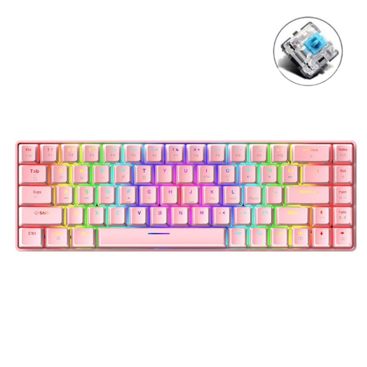 لوحة مفاتيح ميكانيكية للألعاب مضيئة RGB ZIYOU LANG T8 68 مفتاح، طول الكابل: 1.6م، T8 أسود محور أخضر، T8 أسود محور شاي، T8 أبيض محور أخضر، T8 أبيض محور أحمر، T8 أزرق محور أخضر، T8 وردي محور أخضر