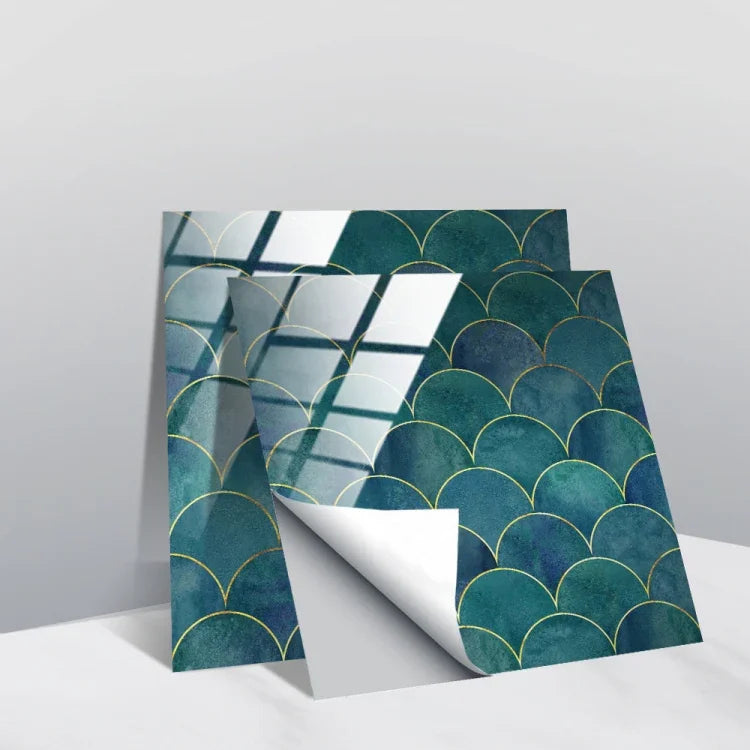 PVC Crystal Covered Film Geometric Pattern Tile Wall Sticker, 20 PCS 20cm