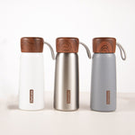 Delicate 304 Stainless Steel Wood Grain Thermos Cup, 400ml, 500ml