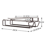 Free Punch Cabinet Wrought Iron Wine Glass Holder Upside Down Rack,Style:, Double Row