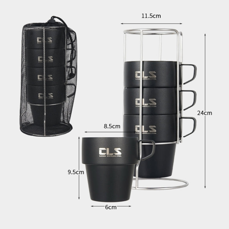 كوب تخييم خارجي 4 في 1 من الفولاذ المقاوم للصدأ 304 من CLS