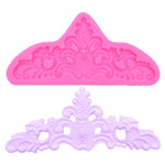 Retro Embossed Fondant Chocolate Cake Silicone Mold, Grey, Pink