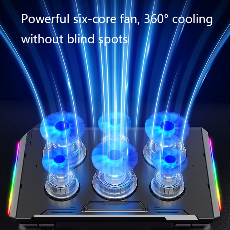 مبرد لابتوب NUOXI Q9 مع تأثير إضاءة RGB