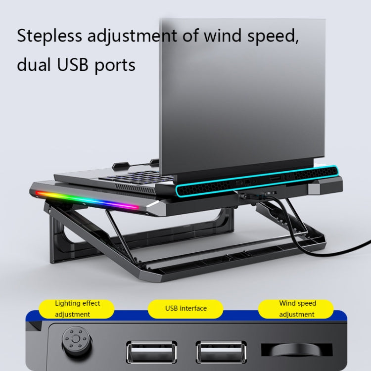 مبرد لابتوب NUOXI Q9 مع تأثير إضاءة RGB