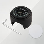 Aluminum Alloy Plating Motorcycle Handlebar Clock, Clock Silver Shell Black Background, Clock Silver Shell White Background, Clock Black Shell White Background, Clock Black Shell Black Background
