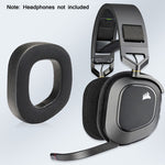 2 قطع حقيبة سماعة رأس RGB لسماعة CORSAIR HS80، شبكة كاملة، شبكة + جلد بروتين، مخمل كامل، مخمل + جلد بروتين