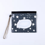 Baby EVA Wet Wipes Bag Flip Removable Paper Towel Cosmetic Cotton Bag, Black Stars, Yellow Butterfly, Kitten, Black Butterfly, Flowers