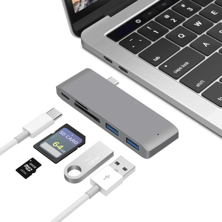 محطة إرساء USB-C إلى HDMI مع قارئ بطاقات، المواصفات: 5 في 1 رمادي، 5 في 1 فضي، 6 في 1 رمادي، 6 في 1 فضي