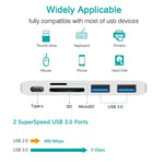 محطة إرساء USB-C إلى HDMI مع قارئ بطاقات، المواصفات: 5 في 1 رمادي، 5 في 1 فضي، 6 في 1 رمادي، 6 في 1 فضي