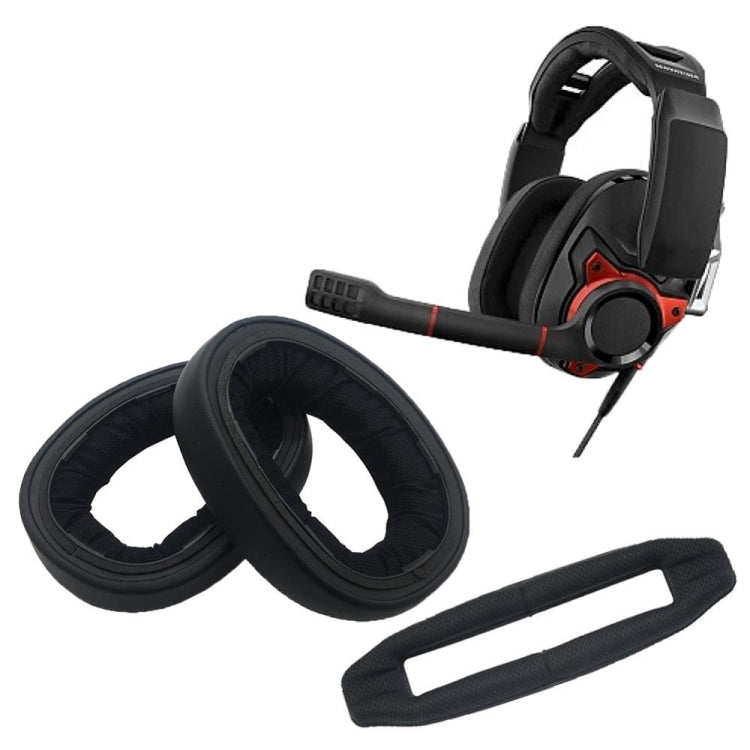 2 قطع شريط رأس لواقيات الأذن لسماعة Sennheiser GSP600 GSP500 GSP670، النمط: شريط رأس، جلد حمل، قماش شبكي، جل ثلجي، نانو سبلايسينغ