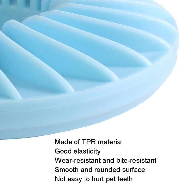 ألعاب ممتعة للحيوانات الأليفة لمنع فقدان الطعام لعبة عض مقاومة للكلاب لعبة تفاعلية، شكل دائري أخضر، شكل دائري أزرق، شكل دائري وردي