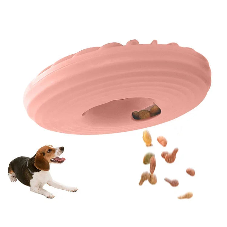 ألعاب ممتعة للحيوانات الأليفة لمنع فقدان الطعام لعبة عض مقاومة للكلاب لعبة تفاعلية، شكل دائري أخضر، شكل دائري أزرق، شكل دائري وردي