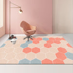Modern Abstract Geometric Living Room Rug Coffee Table Cushion, 140x200cm