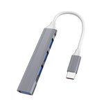 محطة إرساء صغيرة متعددة الوظائف 4 في 1، المواصفات: Type-C/USB-C 3.0 (فضي)، Type-C/USB-C 3.0 (فضي)، Type-C/USB-C 3.0 (رمادي)، Type-C/USB-C 3.0 (وردي)، USB 3.0 (فضي)، USB 3.0 (رمادي)، USB 3.0 (وردي)