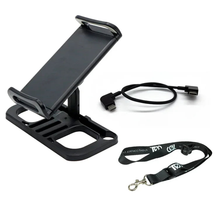 Drone Remote Controller Holder Tablet Extended Bracket Clip, With Lanyard & 8 Pin Line, With Lanyard & Type-C Line, With Lanyard & Micro USB Line, With Lanyard, Only Bracket