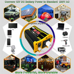 Home Solar Generator Inverter+30A Controller+18W 12V Solar Panel, Specification:, Black 12V To 220V, Black 12V To 110V, Yellow 12V To 220V, Yellow 12V To 110V