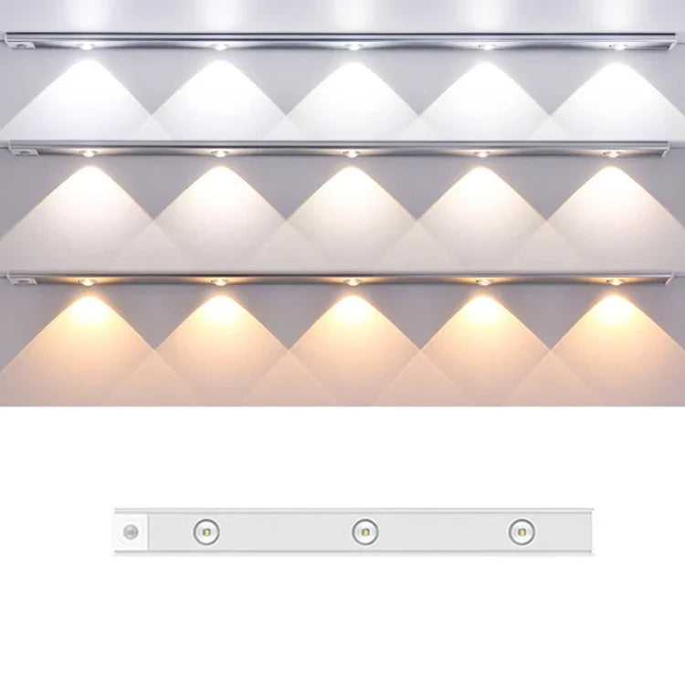 شريط ضوء ذكي LED رفيع جدًا بمستشعر حركة جسم الإنسان، الطول:، 30 سم، 40 سم