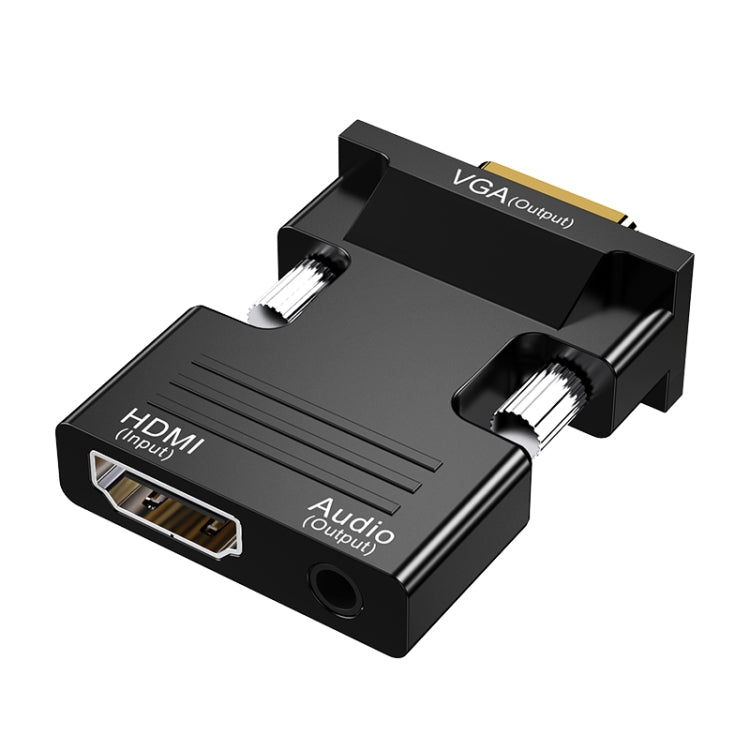 محول HDMI أنثى إلى VGA ذكر مع محول صوت لشاشة الكمبيوتر والتلفاز وجهاز العرض، أبيض، ذهبي، أسود
