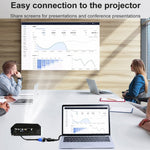 محول HDMI أنثى إلى VGA ذكر مع محول صوت لشاشة الكمبيوتر والتلفاز وجهاز العرض، أبيض، ذهبي، أسود