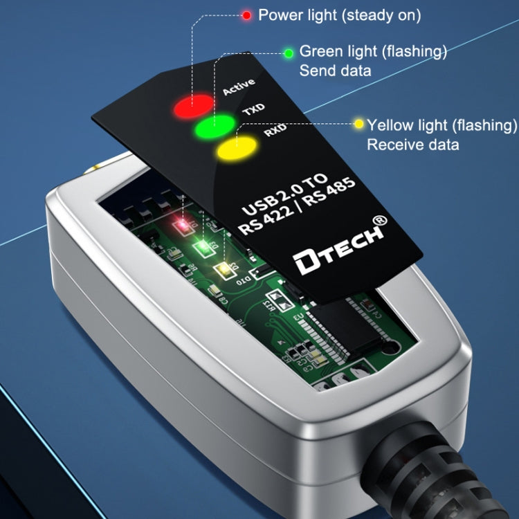 محول صناعي DTECH DT-5019 من USB إلى RS485/422، محول خط اتصال تسلسلي، DT-5019 بطول 1.2 متر