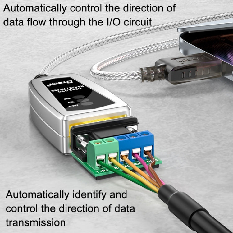 محول صناعي DTECH DT-5019 من USB إلى RS485/422، محول خط اتصال تسلسلي، DT-5019 بطول 1.2 متر