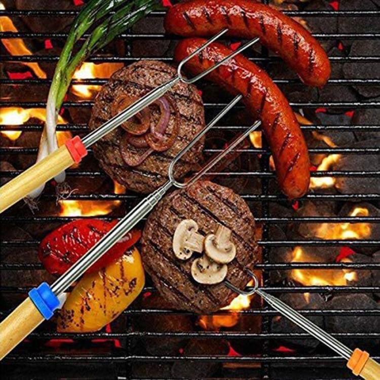 1124-7 Retractable Wooden Stick Marshmallow BBQ Fork, Spsc: Drawstring Bag, Drawstring Bag, Zipper Bag